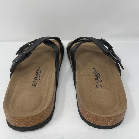 Seranoma Double Buckle Criss Cross Strap Cork Footbed Sandals Size 11 New - Picture 6 of 8